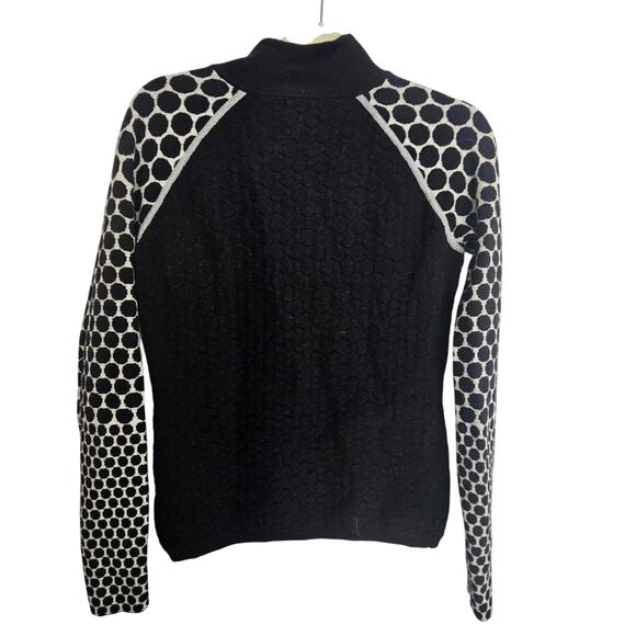 Neve Womens Merino Wool Pullover Sweater Size S Geometric 1/4 Zip Ski Cabincore - Picture 8 of 8